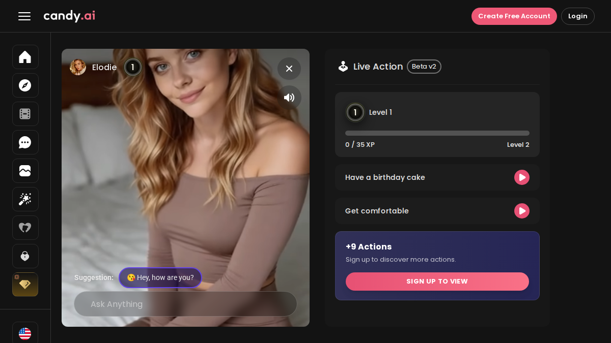 Candy AI サイトプレビュー