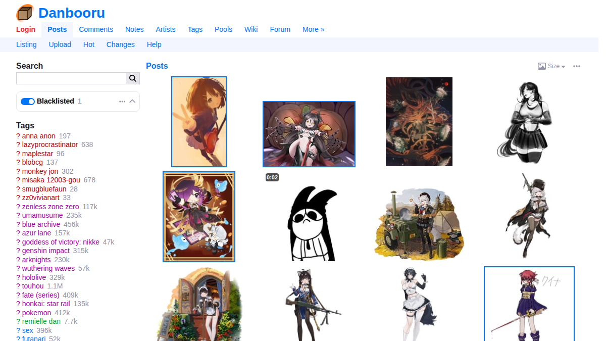 Danbooru サイトプレビュー