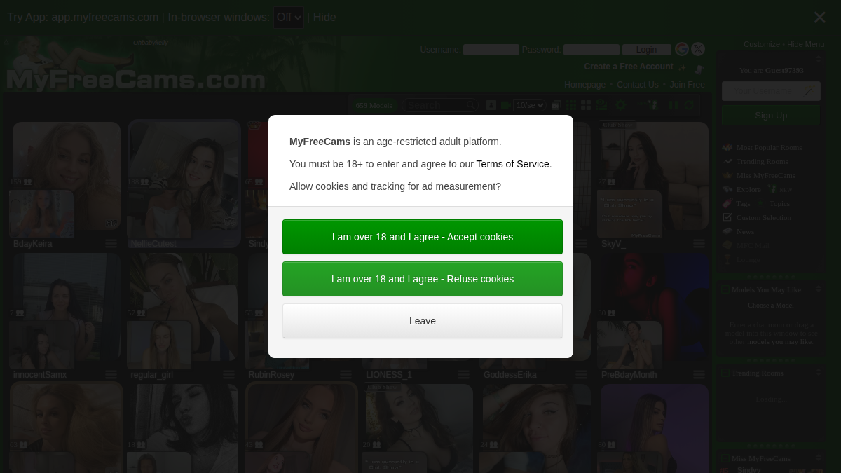 MyFreeCams サイトプレビュー
