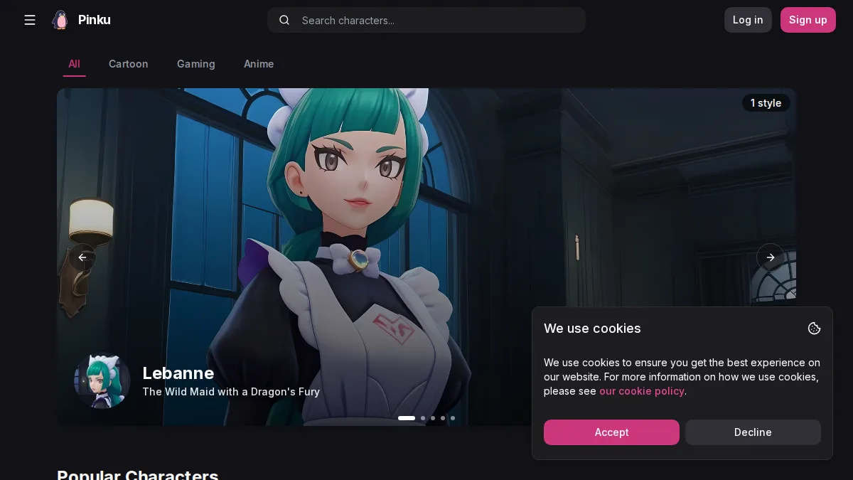 Pinku サイトプレビュー