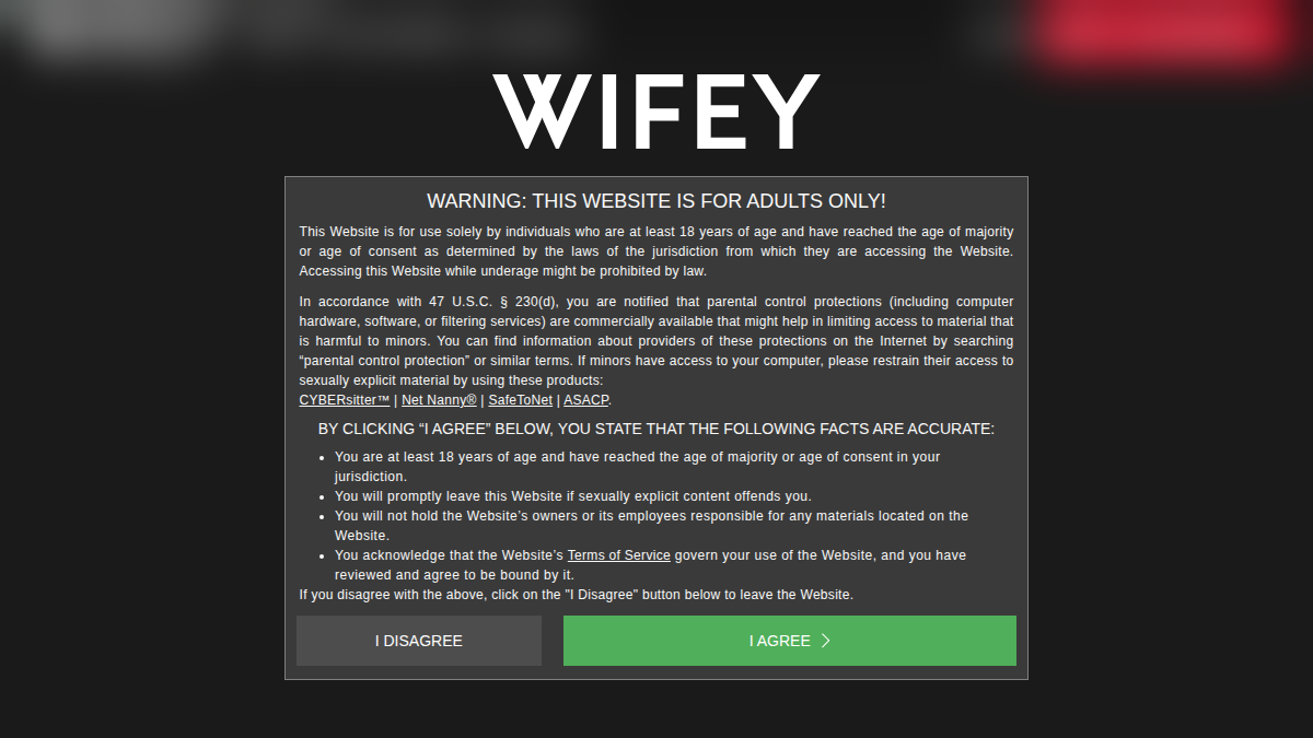 Wifey サイトプレビュー